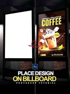 How to Place Any Design on a Billboard in Adobe Photoshop | Realistic Billboard Mockup Tutorial