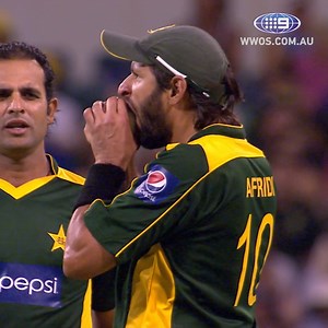 On This Day, 2010: Afridi's unbelievable cricket ball BITING incident! 🤯 The Pakistan legend copped a two-match ban after one of the most bizarre incidents in cricket history. 🏏 #9WWOS #Cricket | Wide World of Sports