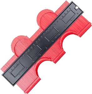 Plastic Contour Gauge, 10 Inch Red Precisely Copy Irregular Shapes Contour Duplicators, Profile Measure Tool for Carpenters, DIY Handyman, Construction