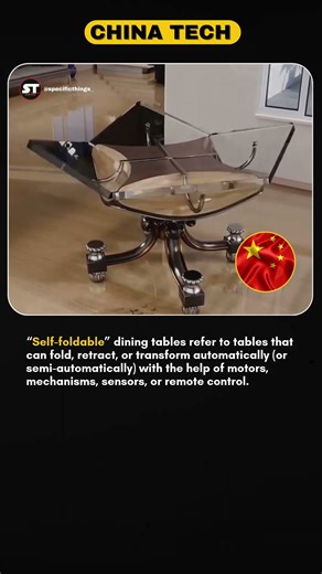 Inside China’s Self-Folding Dining Table Tech: Motorized Tables That Fold Themselves! #viralfacts