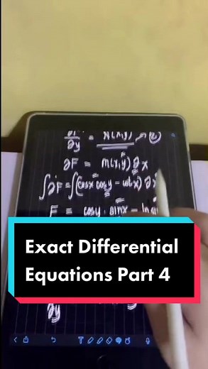 Exact Differential Equations 4 #enginerdmath #math #differentialequations #calculus #LearnOnTiktok #EduWow #fyp #foryou #fypシ #exactDE #DE #tiktokph