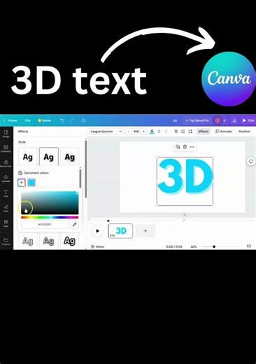 HOW TO MAKE 3D TEXT IN CANVA#easy canva l Canva tutorial