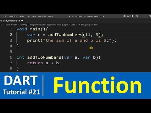 Dart Tutorial #21 - Functions in Dart Programming