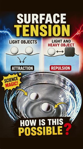 Water Experiment 🤯 Attraction vs Repulsion Explained! #physics #science #physicsshorts #education