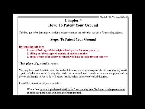 Common law Land Patent- How to Do it- Explained #2