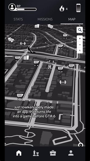 this app turns real life into an open world game before GTA 6. its called achievr, link in bio or search it on the app store #gta #gta6 #gtairl