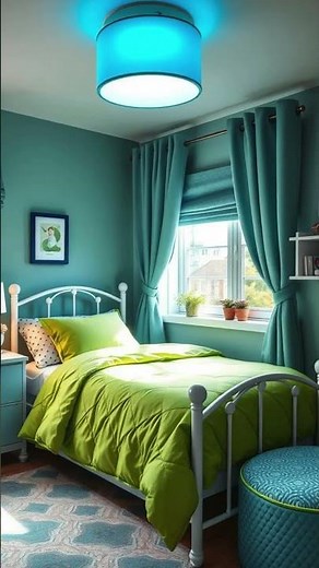 Teen Girl Bedroom Makeover | Green and Blue Aesthetic