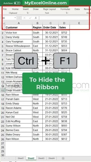 Excel Ribbon Trick 🎀 #excel #myexcelonline #shorts