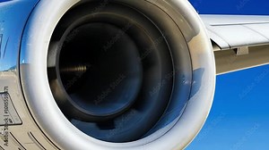Dive into closeup view of jet engine animation showcases rotating blades detailed front turbojet highlights engineering airplane technology inloopable seamless 4K jet closeup aeroplane blade motor