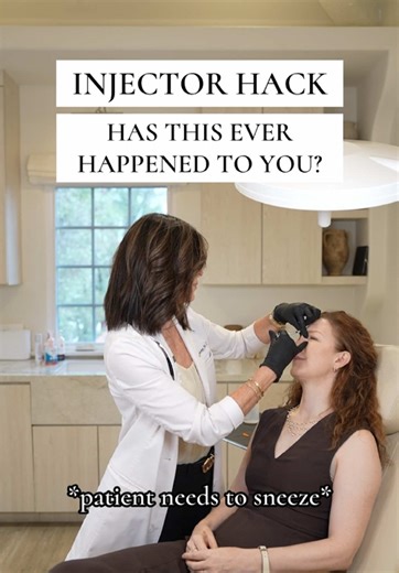 Injector Hack: If you’re injecting neurotoxin into the forehead or glabellar area and a patient is about to sneeze… squeeze their nose! #injectorhack
