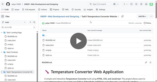Project Name: Temperature Converter I’m excited to share my recent web development project — a Temperature Converter Web Application built using HTML, CSS, and JavaScript. This application allows… | Priyanka Katakam