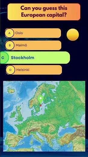 Quiz: Can You Identify These European Capitals on a Map? Medium #atlas #quiz #trivia #map