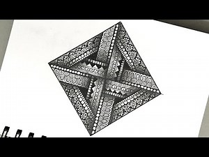 3D square pattern mandala art | Zentangle Art | 3D mandala drawing