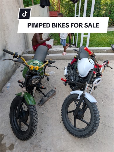 Ukiongelea pikipiki za kutembelea tunaongelea pimped or modified bikes na hizi ni the best option kutoka PIMPS AND RIDES unyama sana na bei ni cheap sana MIAKOA YOTE TUNATUMA KWA UAMINIFU BEI WHITE BIKE 1.8M GREEN 1.7M #tanzaniantiktok🇹🇿 #mizozotu #daressalaam #pikipikiused #motorcycle
