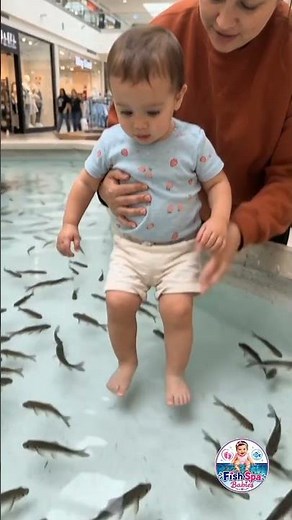Baby's First Touch Made the Fish Rush Over! 🐟💙 #Shorts