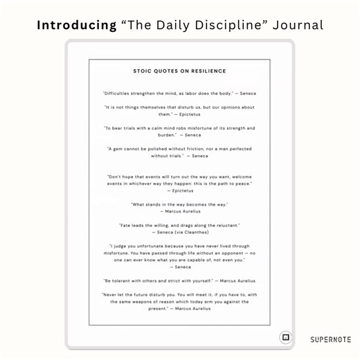 Supernote for Stoics | CBT Journal, Shadow Work, Deep Reflections | 137 Pgs | for Supernote Nomad   Manta | Daily Discipline & Self-mastery - Etsy