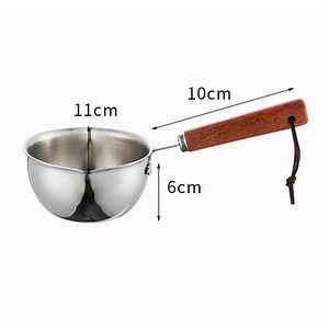 Stainless Steel Wood Handle Milk Pan Hot Oil Pan Chocolate Hot Pot Sauce Pan - Walmart.ca