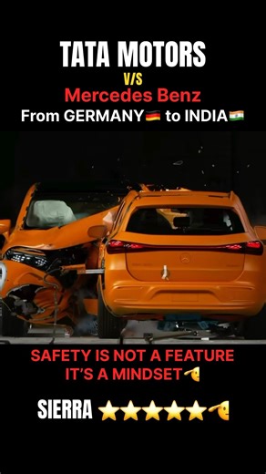 TATA SIERRA vs MERCEDES EQS400 | Germany🇩🇪 vs India🇮🇳 Car to Car Crash Test #tatasierra #shorts