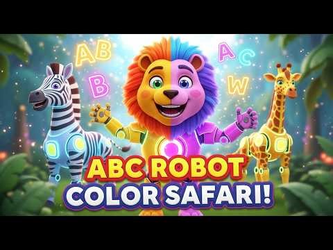 ABC Colorful Safari Robot Animals 🤖🌈 | Alphabet & Color Song for Kids