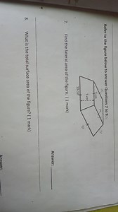 Find the lateral area of the figure. (1 mark)What is the tota... | Filo