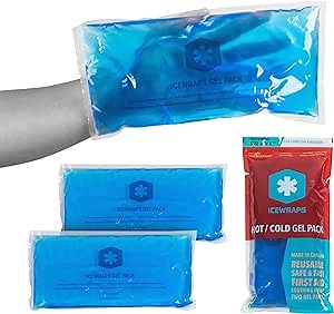 ICEWRAPS 6"x12" Flexible Gel Reusable Ice Packs for Injuries, After Surgery and Pain Relief | Neck, Knee, Hip, Back and Shoulder | Hot Cold Pack Compress Swelling | 2 in a Pack, Blue