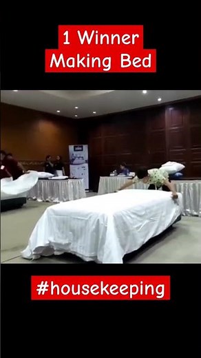 1 winner Making Bed Competition #housekeeping #hotel #makingbed