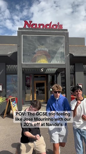 GCSE Trio Enjoying 20% Off at Nando's