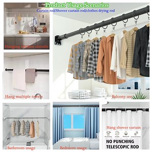 Room Divider Spring Tension Curtain Rod 68 to 88 inches,Adjustable Shower Curtain Rods,No Drilling,Brown - Walmart.com