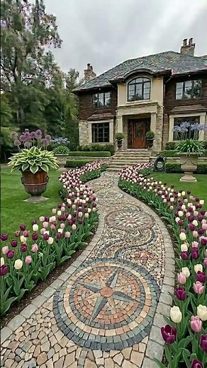 How to Design a Beautiful Mosaic Garden Path for Your Front Yard #GardenDesign