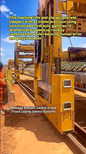 High-Speed Rail Sleeper Installation Machine in Action #RailTech #USA #Engineering