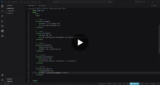 #webdevelopment #portfolio #internship #pinnaclelabs | Jeeban Gouda