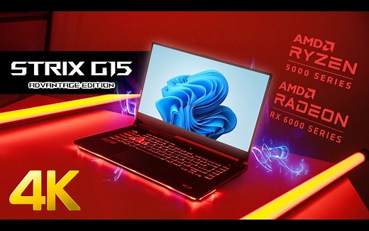【4K】R9 5900HX + RX 6800M | ROG STRIX G15 (魔霸?) AMD 3A平台游戏本评测 | 机翻中文