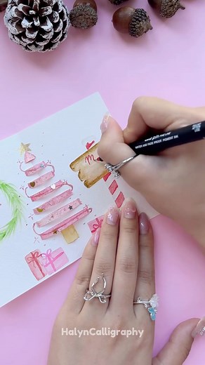 DIY Pop-Up Christmas Card 🎄 | Halyn Calligraphy