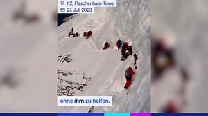 K2: Bergsteiger steigen über sterbenden Mann