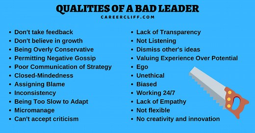 33 Qualities of A Bad Leader: How To Recover Them - CareerCliff