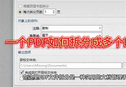 一个PDF如何拆分成多个PDF？