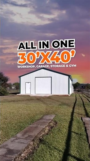 Need space for everything? This 30x40 is your shop, #garage , #storage , and gym in ONE. #workshop