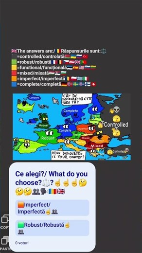 🇷🇴Democrație/🇬🇧Democracy edit #democracy #edit #map #countries #europe ⚖️?☝️☝️☝️🤔🤔🤔👥️🗣🇷🇴🇬🇧