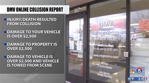 Oregon DMV offering online collision reporting - KOBI-TV NBC5 / KOTI-TV NBC2