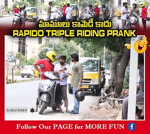 216K views · 2.9K reactions | Next Level Rapido Triple Riding Prank #latestpranks #telugupranks #prank #trending | Uttara Prashanth Offical | Facebook