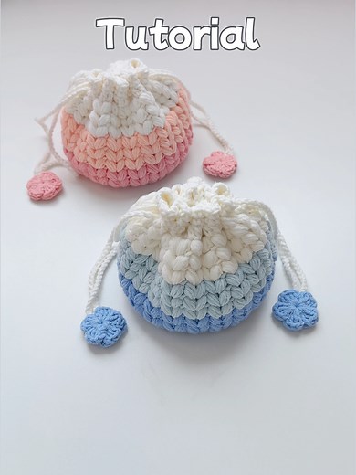 Wheat Stitch Drawstring Bag Tutorial for Easy Crochet