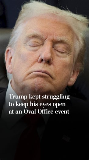 526K views · 8.8K reactions | President Donald Trump seemed to struggle to keep his eyes open during a roughly 20-minute stretch at an Oval Office event on drug-price cuts. Sitting behind the Resolute Desk, Trump’s eyes repeatedly closed while his deputies took turns giving remarks. https://wapo.st/4nW4JAY | Washington Post | Facebook