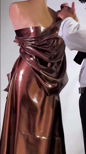 To order this bronze metallic dress DM reineecouture A sculpted strapless gown crafted from