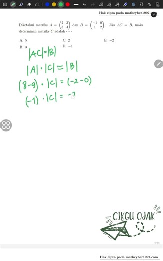 Belajar menyelesaikan soal - Matriks _ soal 4