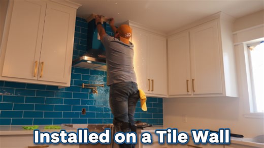 How to mount a range hood on a tiled wall safely