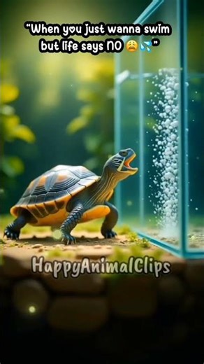 Funny Turtle Tries to Swim But Hits the Glass #Funny Turtle #Animals Shorts