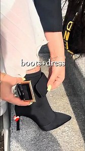 Black Boots + Dress Outfit Ideas 🖤 | Chic Women’s Fashion #Shorts #highheels #fashion
