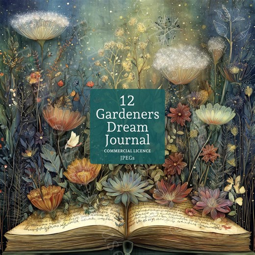 Enchanted Floral Book Clip Art – Watercolour Journal Dreamscapes, Junk Journal, Card Making, 12 Jpgs - Etsy