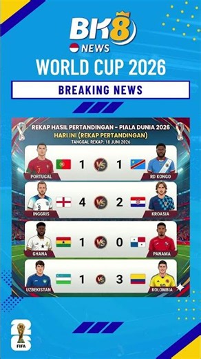 🌍⚽ REKAP PERTANDINGAN PIALA DUNIA 2026 | 18 JUNI 2026