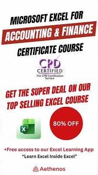 UK CPD Certified Excel for Accounting and Finance Certificate Course Offer